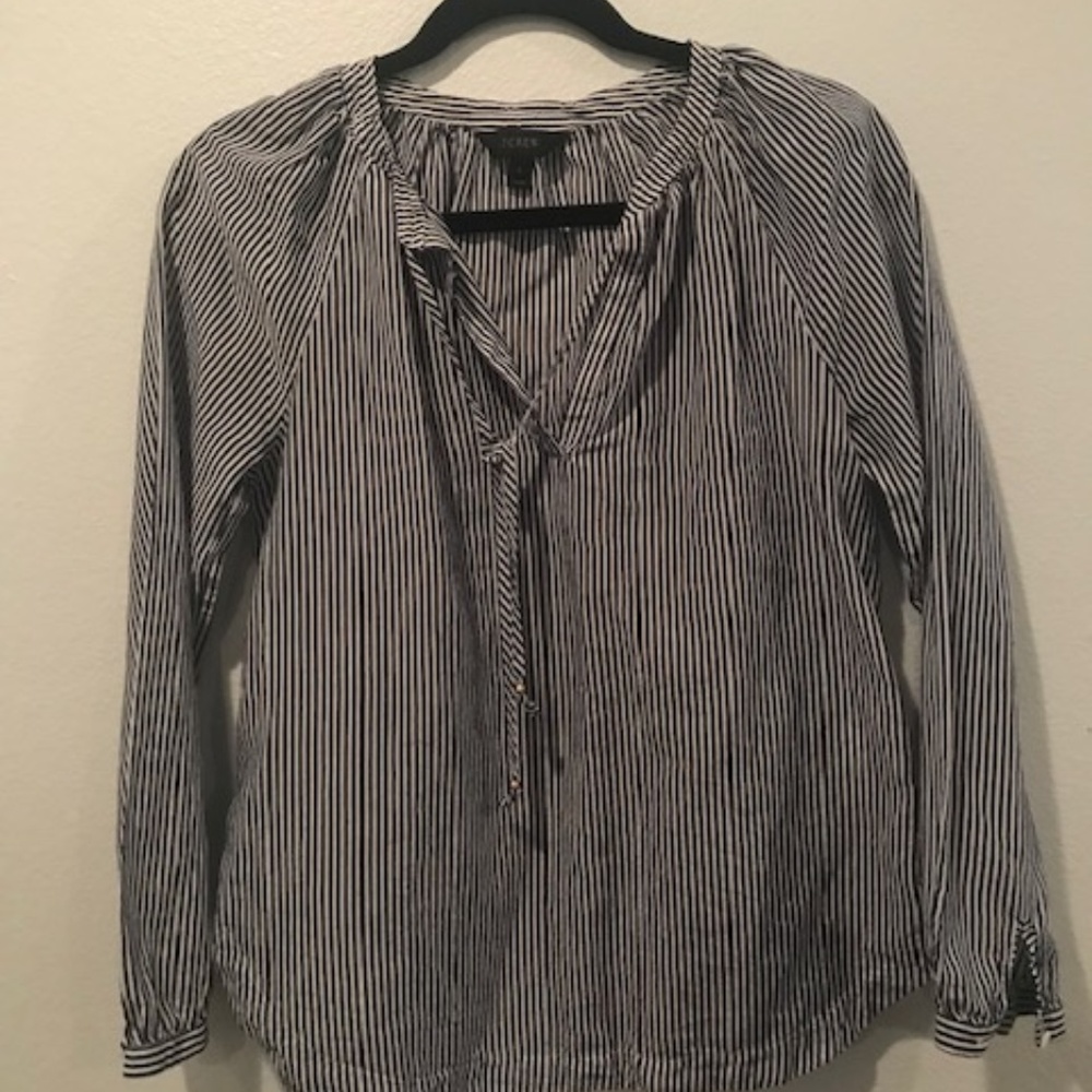 J CREW STRIPE BLOUSE LONG SLEEVES SIZE 2
